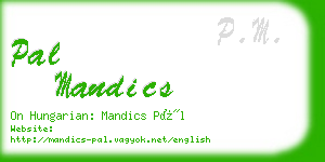 pal mandics business card